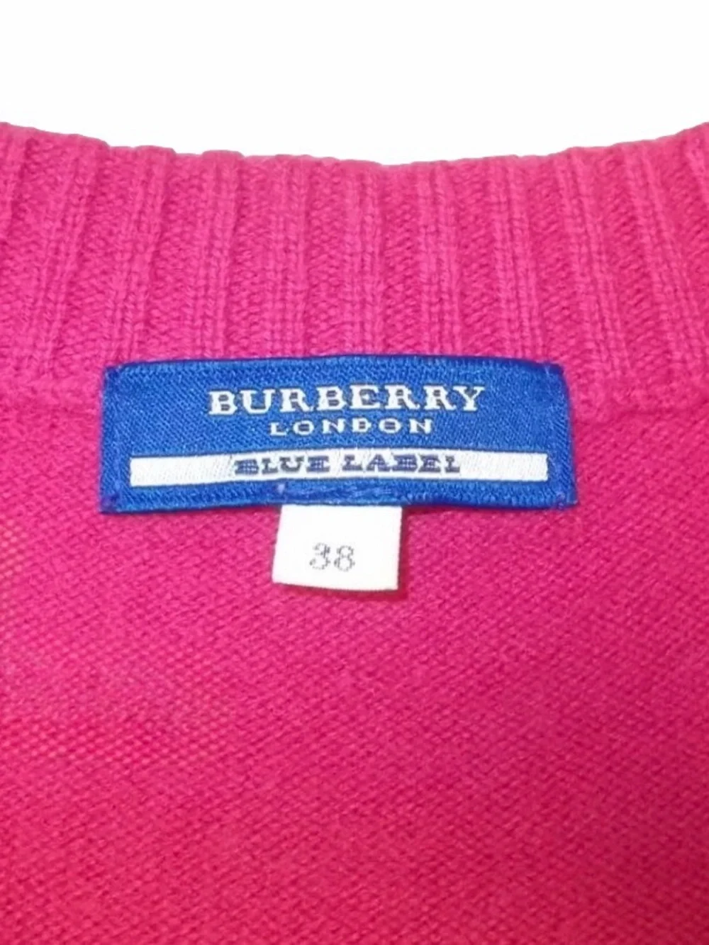 Pink Burberry Cashmere & Wool Sweater Cardigan - Picture 5 of 7